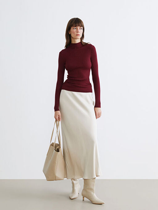 Yar?m Bal?k?? Yaka Kad?n Triko Kazak