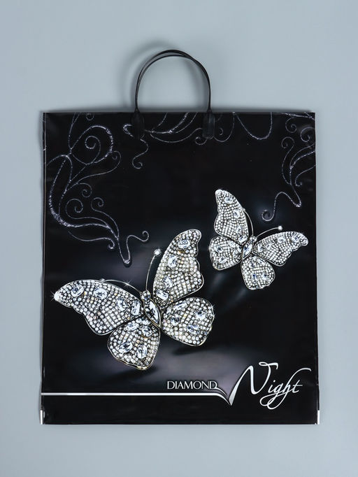 Цена за 10 шт. Пакет «Бриллиантовая ночь», полиэтиленовый с пластиковой ручкой, 44×40 см, 100 мкм