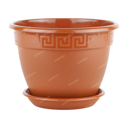Горшок Антик 10л D32 терракот с поддоном (уп.5)