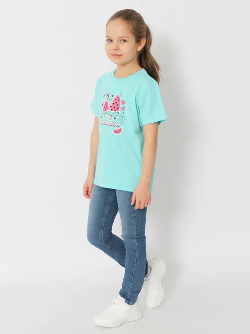 CRB wear/HSKG 63842-40 Футболка для девочки,бирюзовый/Ex.Cherubino  фото 2