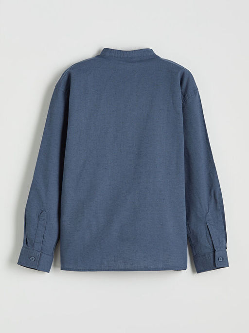 Hakim Yaka Keten Kar???ml? Erkek ?ocuk G?mlek