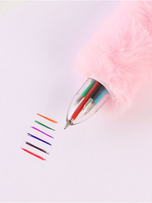 Блокнот пушистый и ручка многоцветная «Эйнджел», розовый