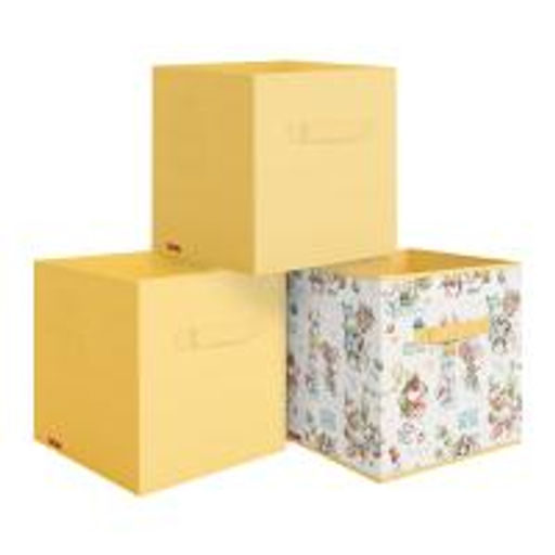 VAL LPY-BOX-2SL Короба стеллажные, без крышки, 28*28*28 см, набор 3 шт., жёлт., ЛЮБИМЧИКИ, шт - Valiant фото 2