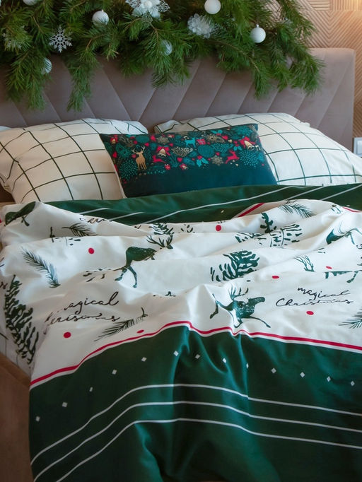Постельное бельё евро «Этель» Magical Christmas, бязь
