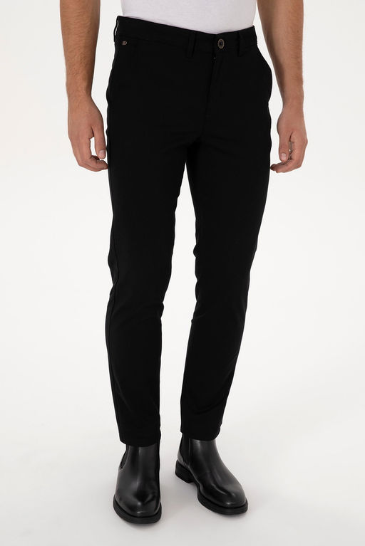 Erkek Siyah Slim Fit Kanvas / Chino Pantolon - U.s. polo assn фото 2