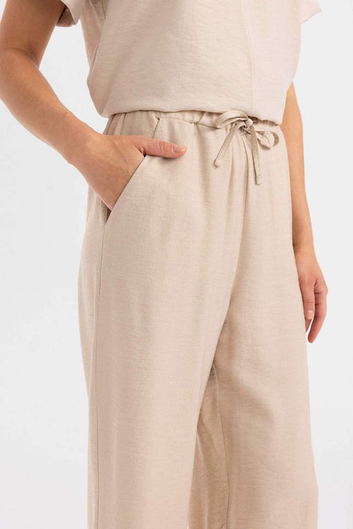 Широкие брюки из льна с широкими штанинами - Defacto фото 5