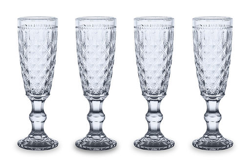 Набор бокалов для шампанского Dubai, голубой, 0,15 л, 4 шт - Anna lafarg фото 2