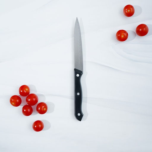 Набор кухонный на подставке, 6 предметов: ножи 8 см, 11 см, 13 см, 19 см, 20 см, ножницы, цвет чёрный - Доляна фото 7