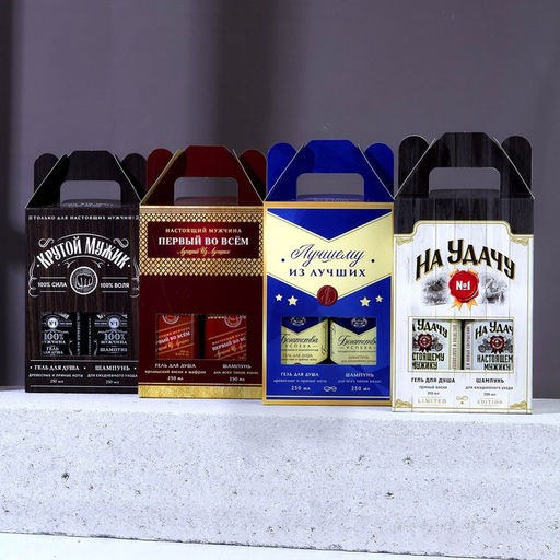 Подарочный набор «Лучшему», гель для душа и шампунь для волос виски, 2×250 мл, Чистое счастье