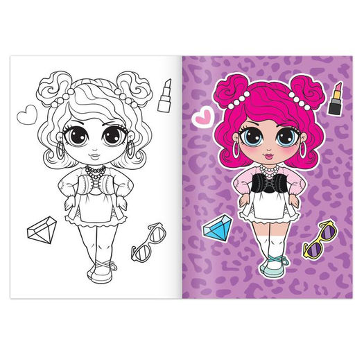 Цена за 3 шт. Раскраска WOW Girls. Модный показ, формат А5, 12 стр.
