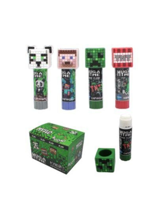 Клей-карандаш с топпером ПВП "My Game" 9 г, ш/б 12 шт mix