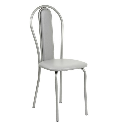 Стул для кухни «Клик Мебель. Венский Мягкий», искусственная кожа, цвет серебристый металлик/металлик