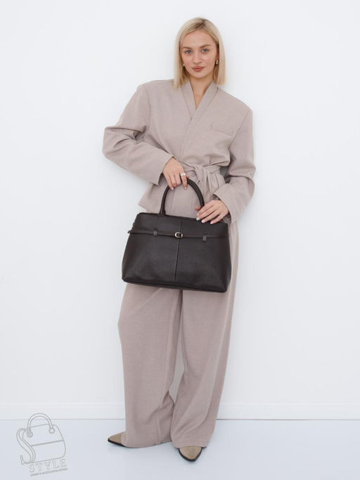 Сумка женская кожаная 8018-2S coffee Velina Fabbiano-Safenta