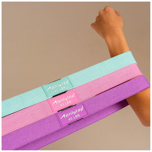 Набор из 3 петель для фитнеса ONLYTOP: нагрузка 18, 27, 36 кг, 204×4 см