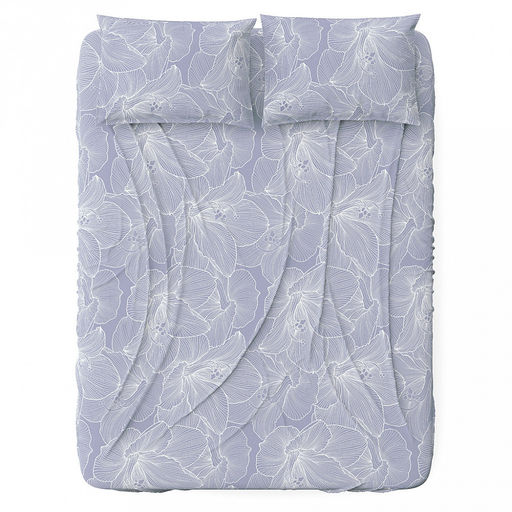 Простыня Евростандарт на резинке "Аквилегия" серый 160х200см, свесы 27см, поплин 115г/м2, хлопок 100%, упаковка "классическая" ПВХ 28х41см, "Домашняя мода" (Россия)