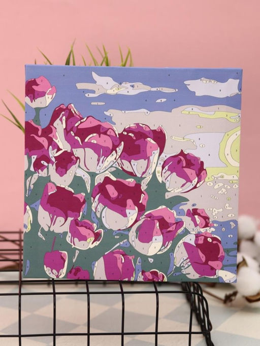 Картина по номерам на подрамнике Draw Me! Pink roses, (20*20 см)