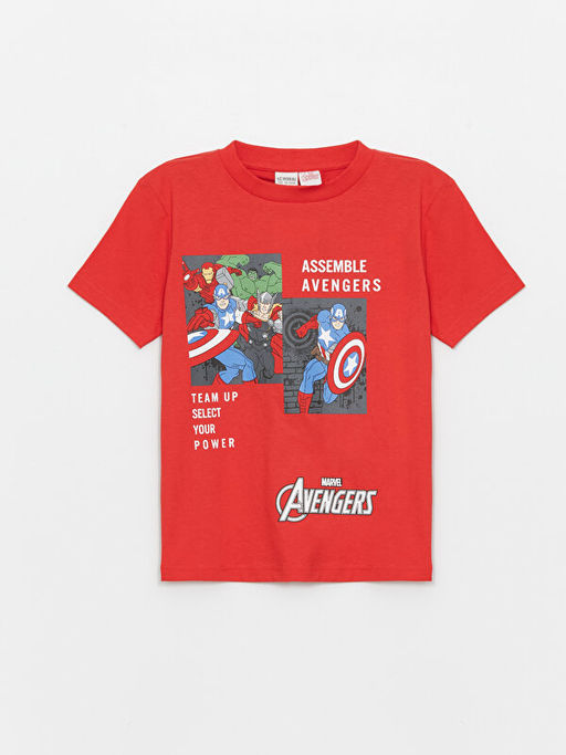 Bisiklet Yaka Captain America Bask?l? Erkek ?ocuk Ti??rt ve ?ort - Waikiki фото 2