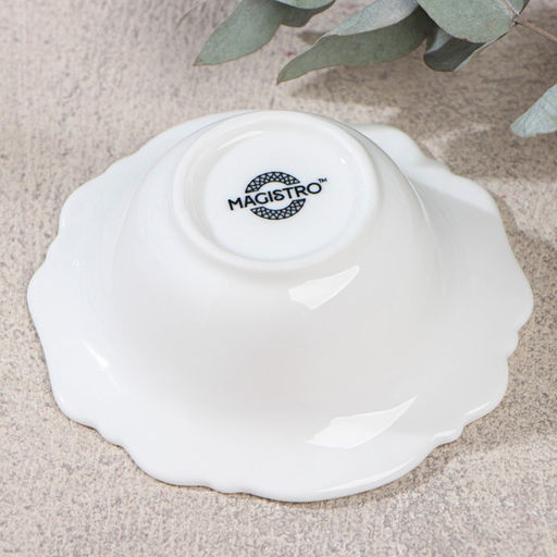 Салатник фарфоровый Magistro Сюита, 80 мл, d=10,5 см, цвет белый  фото 8