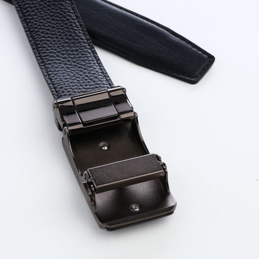 Ремень мужской, натуральная кожа, 120×3.6 см, пряжка автомат, чёрный