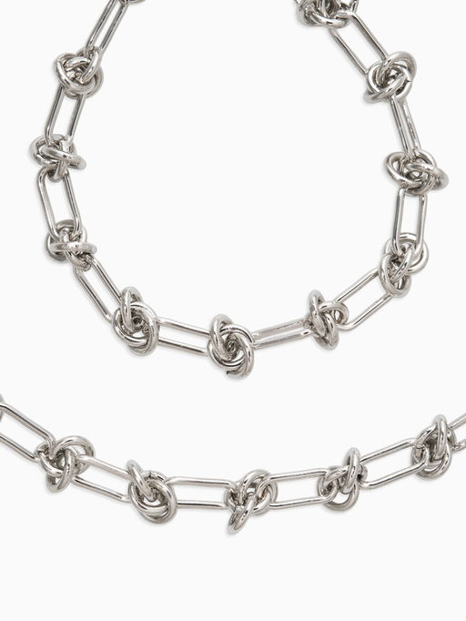 Набор 2 предмета: цепь, браслет «Узел», 20, 40 см, медь, цвет серебро