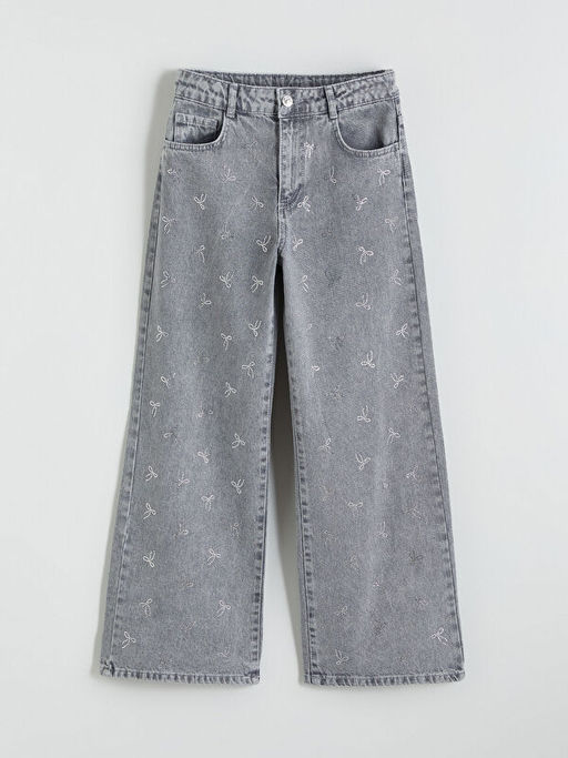 Wideleg Ta?l? K?z ?ocuk Jean Pantolon