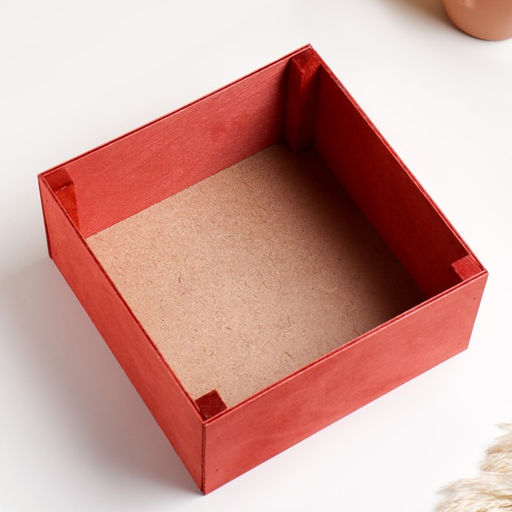 Ящик деревянный 8 Марта. Тюльпаны 20х20х10 см красный - Дарим красиво фото 3