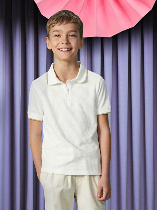 Polo Yaka Dokulu Erkek ?ocuk Ti??rt