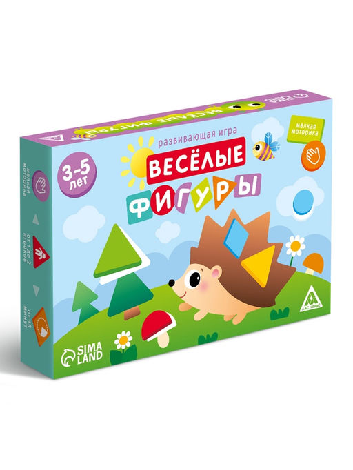 Настольная игра «Весёлые фигуры», развивающая, 55 карт, 3+
