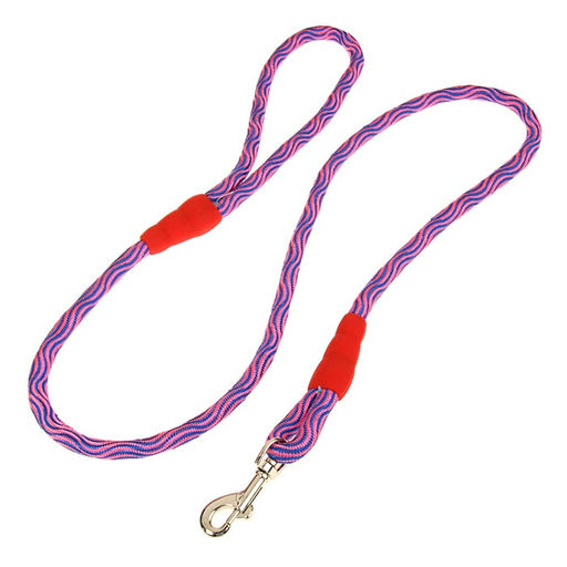 Поводок круглый Волна, 120 х 1 см, розово-синий - Пижон фото 2