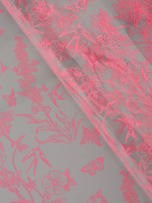 Плёнка для цветов «Ласточки», прозрачный/розовый туманный, 0.6×9.3±5% м, 40 мкм, 200 г