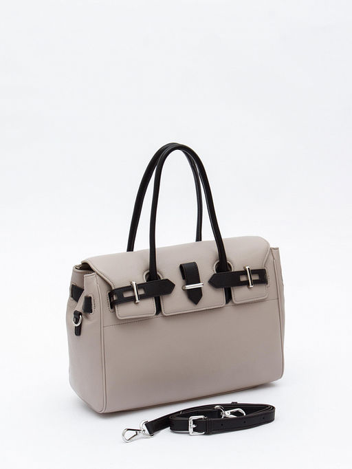 Сумка женская кожаная 1081M apricot coffee Polina&Eiterou