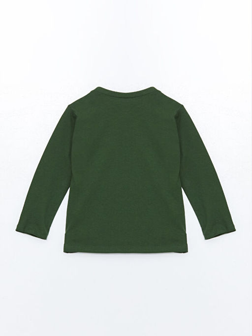 Bisiklet Yaka Uzun Kollu Bask?l? Erkek Bebek Ti??rt - Waikiki фото 2