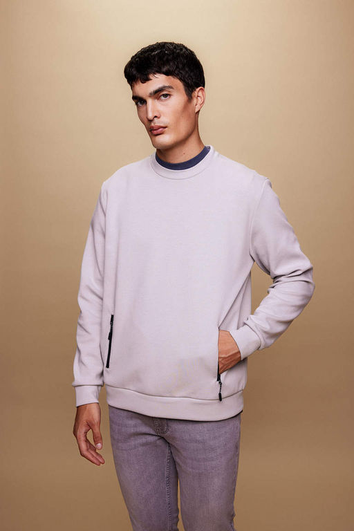 Толстовка Modern Fit с круглым вырезом - Defacto фото 2