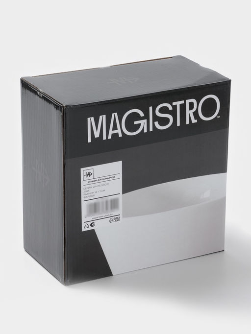 Салатники Magistro White Snow, набор 2 шт., 1 л, 18×7 см, фарфор, белые