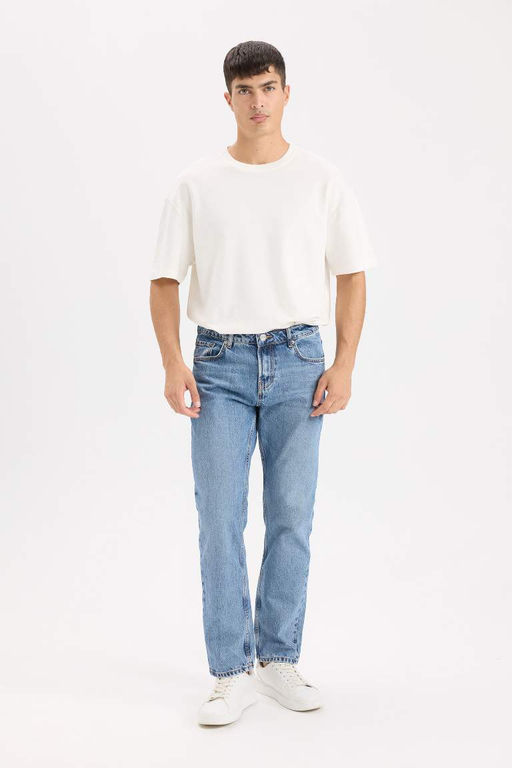 Straight Fit Normal Kal?p Normal Bel Duz Paca Jean Pantolon - Defacto фото 3