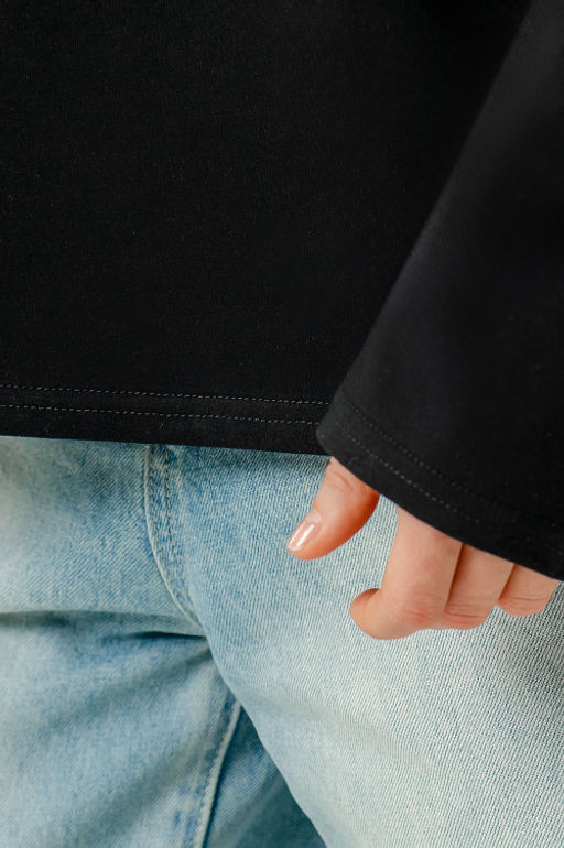 Арт. 12701/1 Лонгслив оверсайз 42-52 (6 шт) Цвет:черный