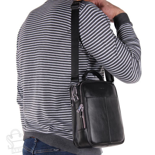 Сумка мужская кожаная 2081BSH black Heanbag