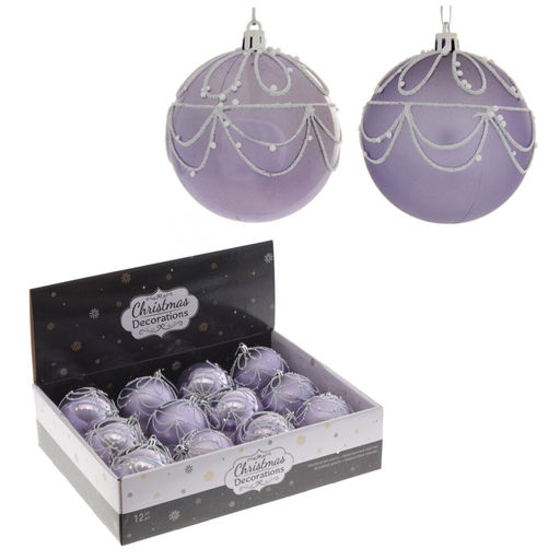 Набор из 12шт Украшение новогоднее "Шар", D 8 см, L35 W27 H8,5 см
