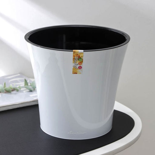 Кашпо для цветов со вставкой Santino «Арте», 5 л, пластик, бело-чёрный