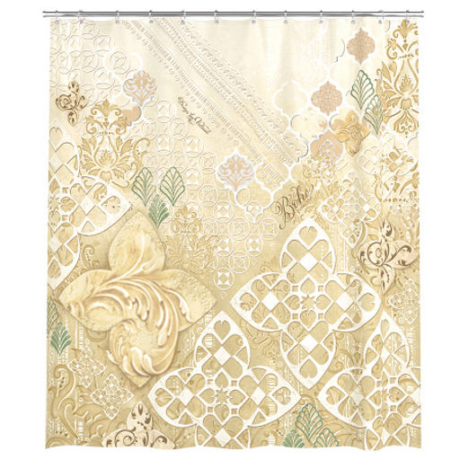 Штора для ванной комнаты, полиэстер, 180*180 см, BOHO BEIGE, шт