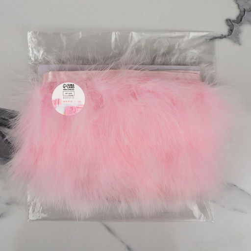 Перья марабу декоративные, на ленте, 8-10 см, 5±0.5 м, розовые