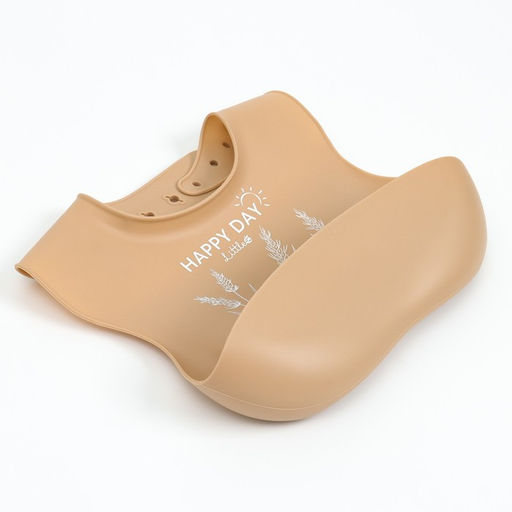 Нагрудник для кормления детский M&B, силиконовый, 23×4×29, бежевый