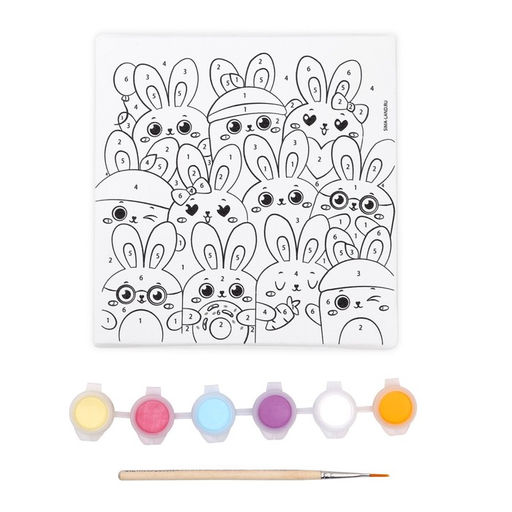 Картина по номерам на подставке Милые зайчата 15 15 см - Школа талантов фото 5