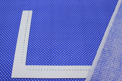 Бязь Белый горох (3мм) на темно-васильковом, ш.1.5м, хлопок-100%, 120гр/м.кв - Купава фото 2