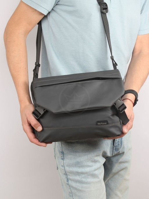 Сумка мужская текстиль HSH-1100-52, 1отд, плечевой ремень, серый SALE 259017 - Bobo фото 5