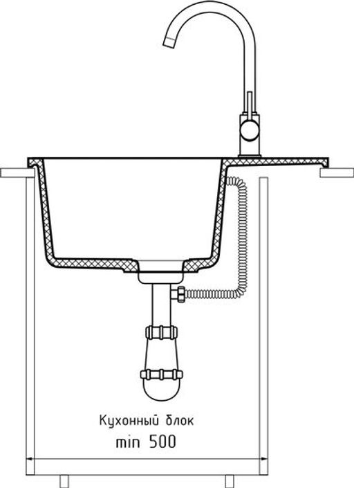 Мойка GRANFEST GF-UR-258L белый 1-чаша+крыло