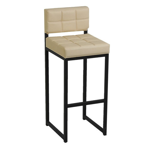 Стул барный «Клик Мебель. ЛОФТ - 1», со спинкой, искусственная кожа, цвет чёрный/ молочная рептилия