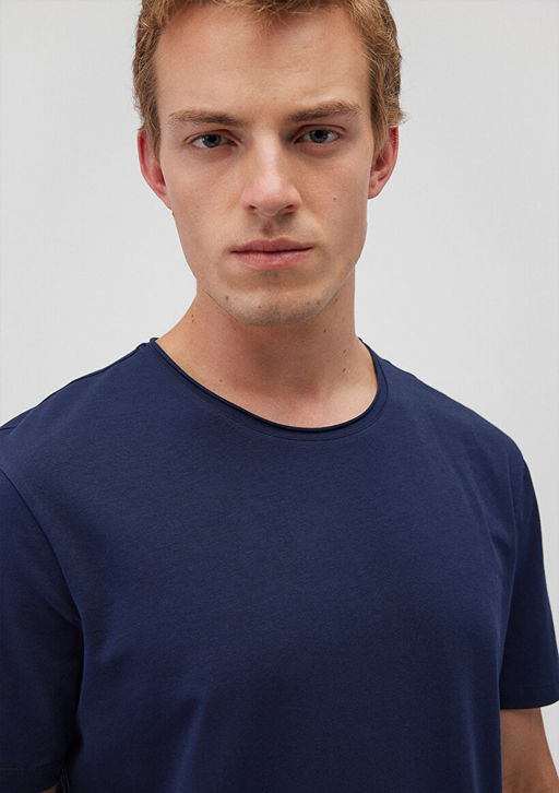 Lacivert Basic Tisort - Mavi фото 5