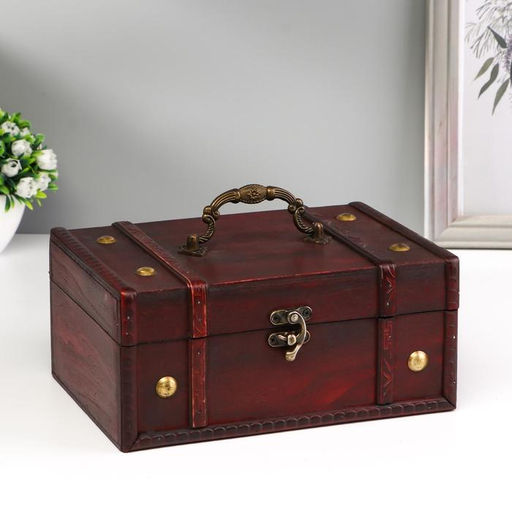 Шкатулка для украшений «Сундучок. Средневековье», дерево, с клёпками, 9.5×22×15.5 см