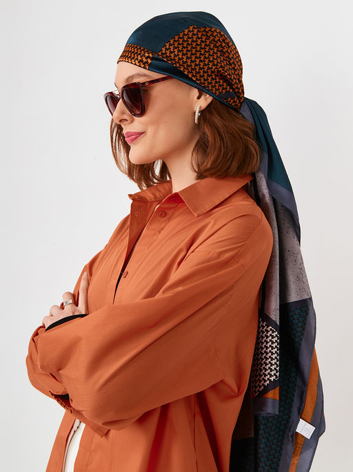 Большой, мягкий, тонкий и очень нежный двусторонний палантин с рисунком - Tantino фото 14